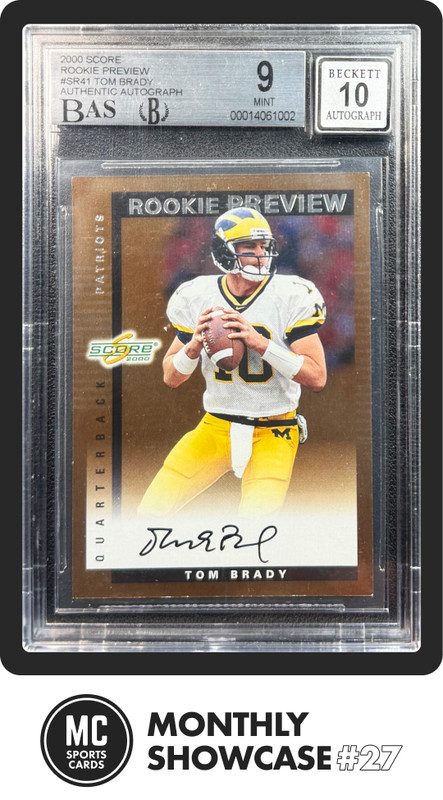 TOM BRADY BGS 9 2000 SCORE #SR41 ROOKIE PREVIEW 10 AUTO RC PATRIOTS MINT