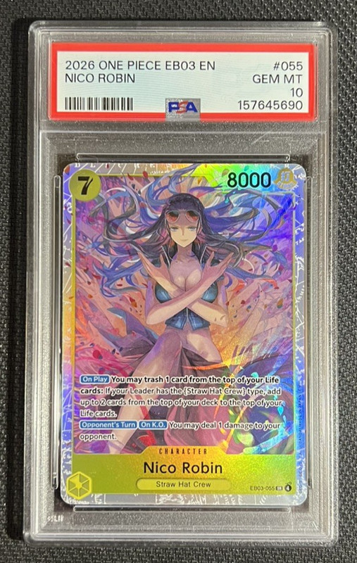 One Piece Heroines Edition Nico Robin EB03-055 Extra Booster Base English PSA 10