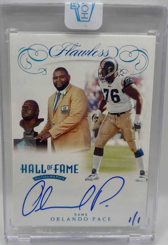 2019 Flawless Panini Honors Orlando Pace Hall of Fame Auto Rams Sealed TRUE 1/1