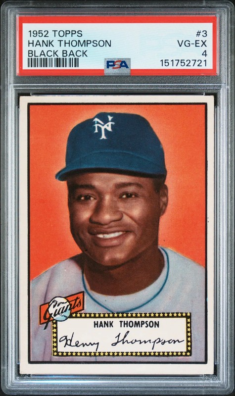 1952 Topps Hank Thompson #3 Black Back PSA 4
