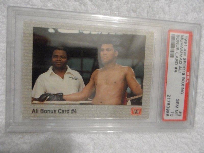 Muhammad Ali 1991 AW Sports Boxing #3 PSA 10 BONUS CARD #4 GEM MT