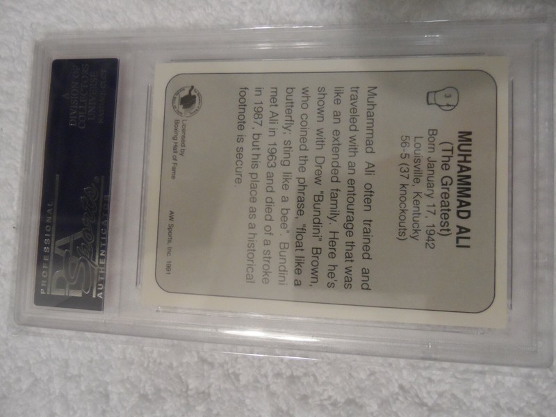 Muhammad Ali 1991 AW Sports Boxing #3 PSA 10 BONUS CARD #4 GEM MT view 2