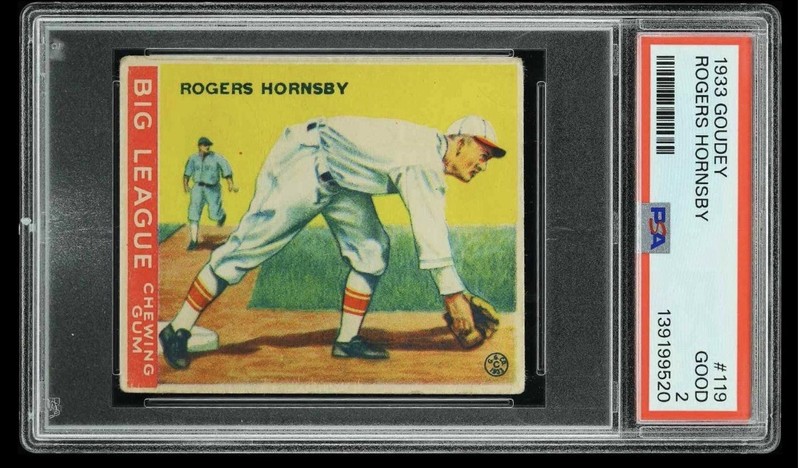 1933 Goudey Rogers Hornsby #119 PSA 2 Good Fresh Grade HOF