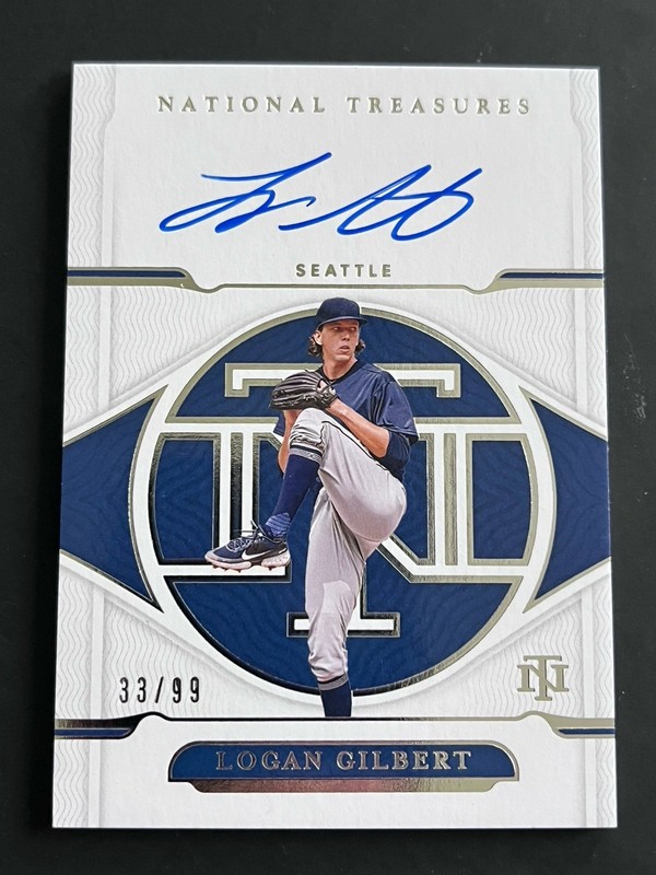 2022 National Treasures Logan Gilbert Auto /99 view 1