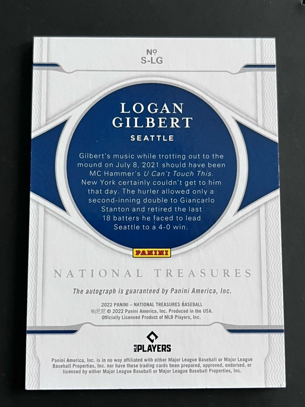 2022 National Treasures Logan Gilbert Auto /99 view 2