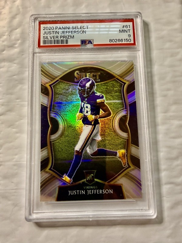 2020 Panini Select Justin Jefferson Silver Prizm Rookie RC #61 PSA 9