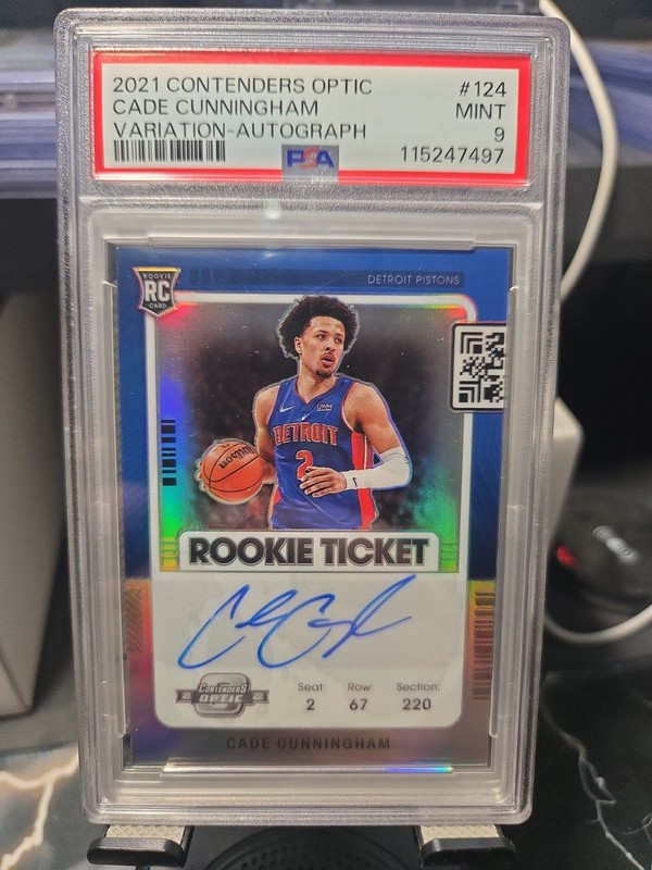 2021 Contenders Optic Variation Rookie Ticket #124 Cade Cunningham RC AUTO PSA 9