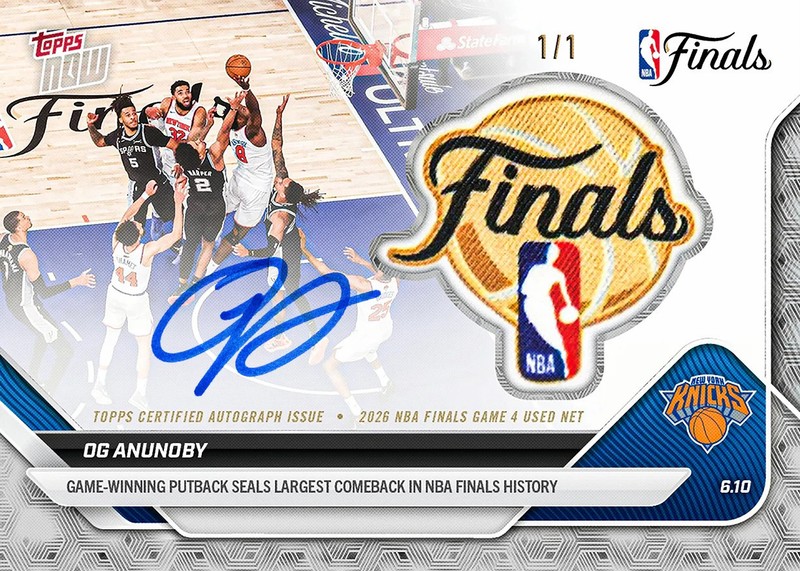 OG Anunoby 2026 Topps Now #336 Knicks-PRESALE- 1/1 or Low Numbered Opportunity