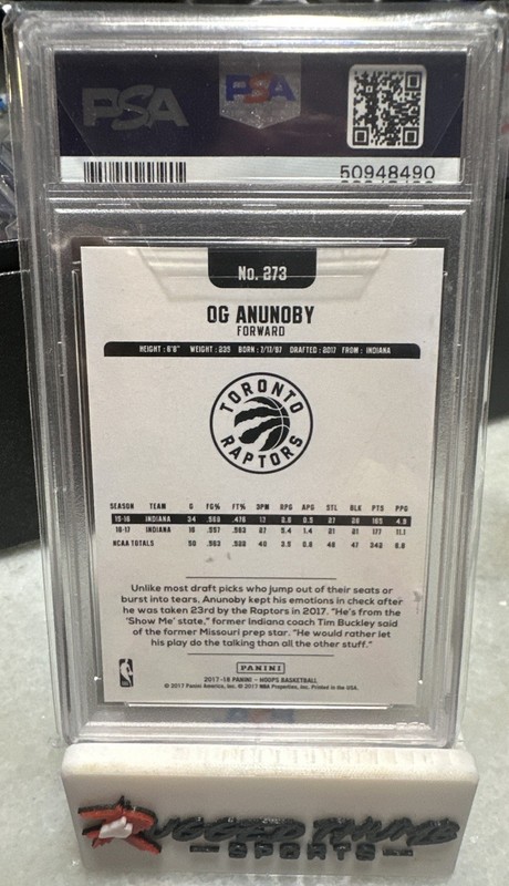 OG ANUNOBY #273 ROOKIE CARD  PSA 10 2017-18 PANINI NBA HOOPS- Knicks GAME WINNER view 2