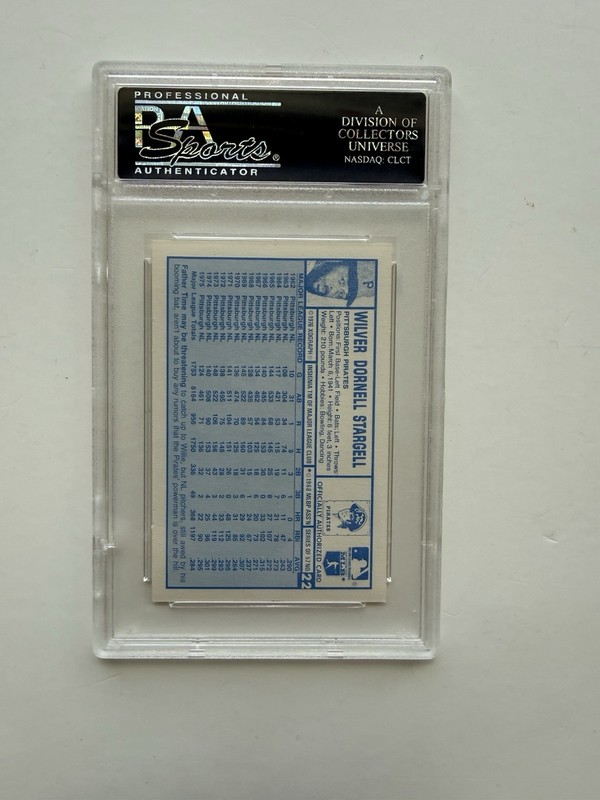 Willie Stargell 1976 Kellogg’s #22 PSA 10 Gem Mint Card view 2