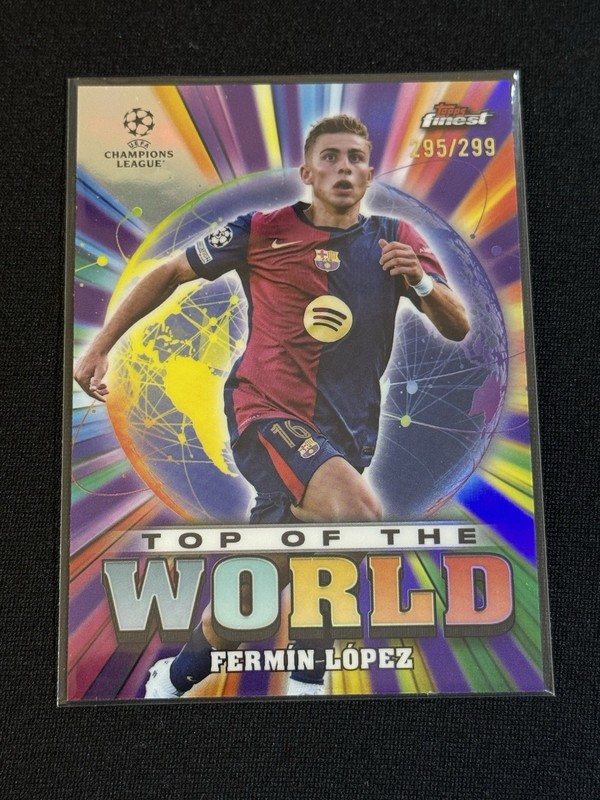 Topps 2024-25 Finest UEFA Top of the World Fermin Lopez Barcelona TW-21 /299