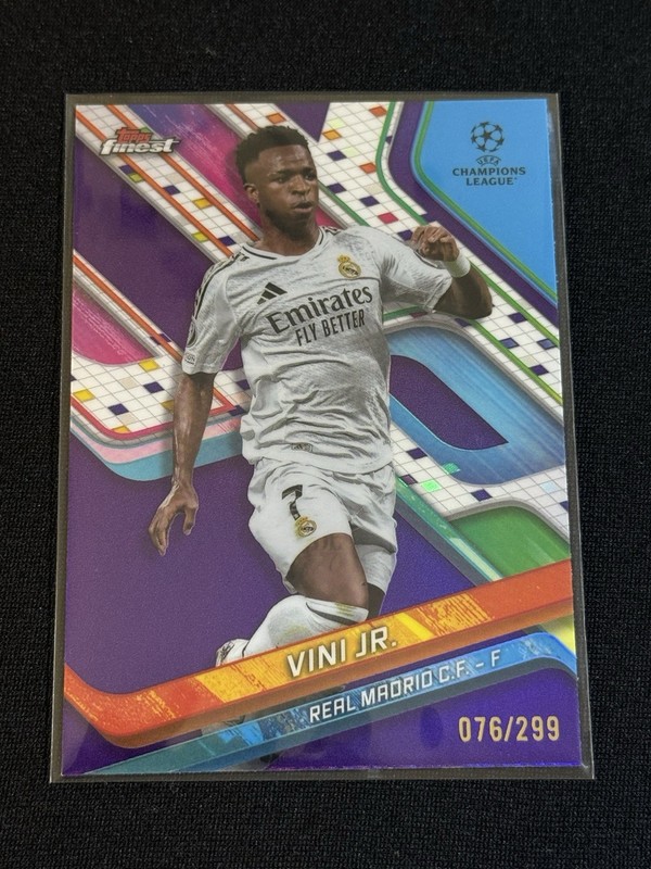 Topps Finest 2024-25 UEFA Vini Jr. Real Madrid C.F. #7 Purple Refractor /299