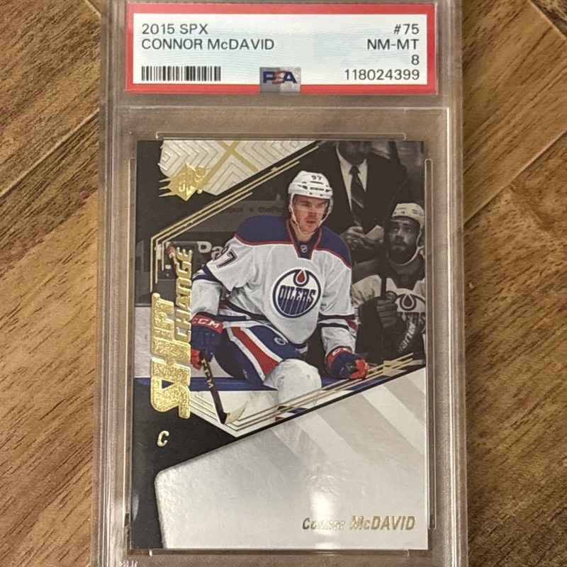 PSA 8 NM-MT 2015 Upper Deck SPX CONNOR McDAVID Rookie RC #75