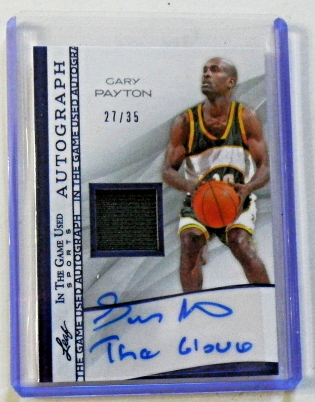 2025 Leaf In The Game Used Gary Payton Inscribed Patch Auto /35 IGA-GP1 The Glov