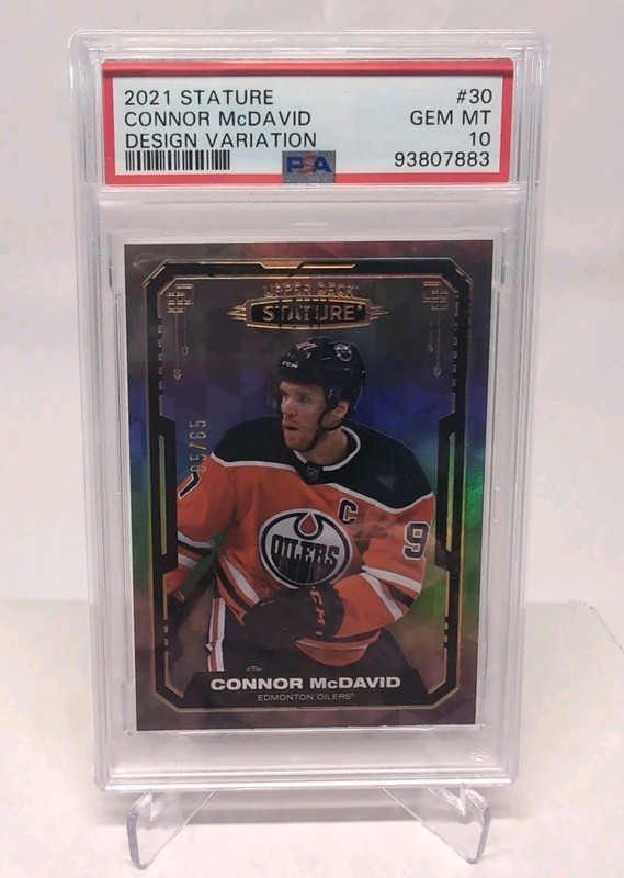 2021-22 Upper Deck Stature - Connor McDavid #30 Design Variant /65 PSA 10