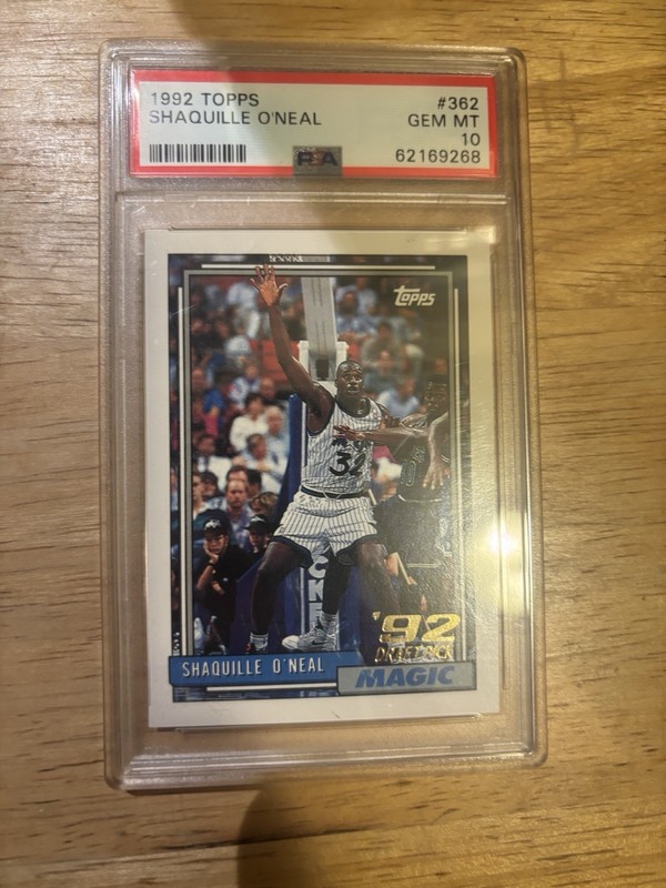 SHAQUILLE O'NEAL RC - SHAQ Rookie Card - 1992 Topps #362 - GEM MINT PSA 10