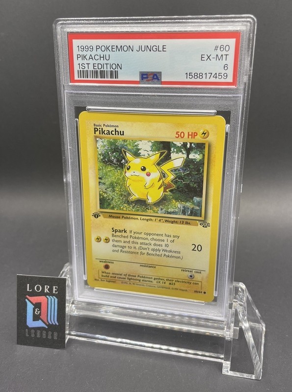 1999 Pokemon Jungle #60 PIKACHU - 1ST EDITION PSA 6 EX-MT