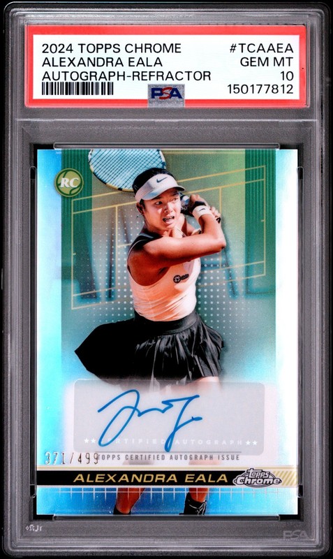 2024 Topps Chrome Tennis Alexandra Eala Refractor Auto #371/499 PSA 10 Rookie RC