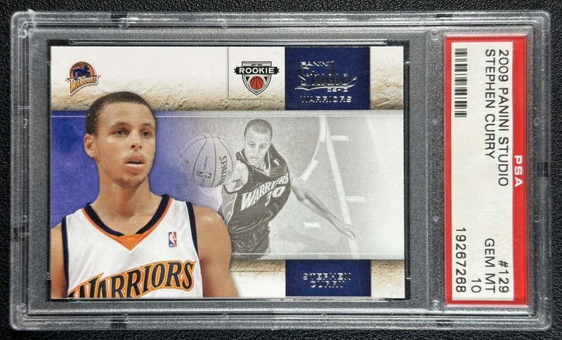 STEPHEN CURRY PSA 10 2009-10 PANINI STUDIO #129 ROOKIE RC WARRIORS 7268