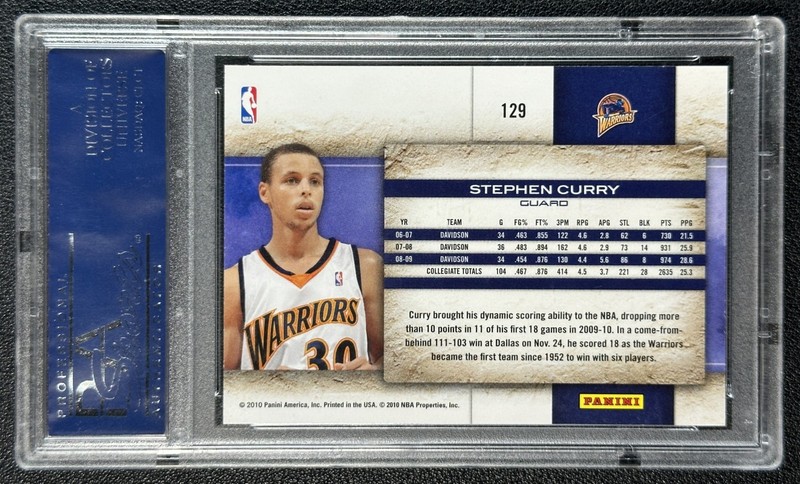 STEPHEN CURRY PSA 10 2009-10 PANINI STUDIO #129 ROOKIE RC WARRIORS 7268 view 2