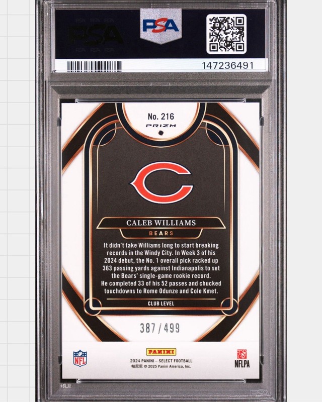 2024 Caleb Williams Select Neon Green Shock  /499 #216 PSA 10🔥 view 2