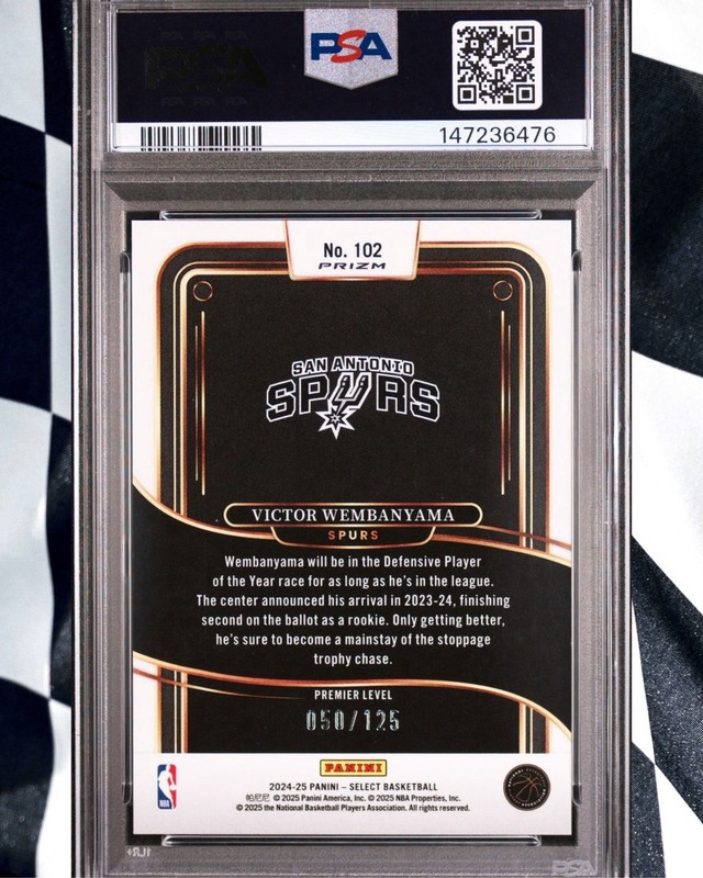 2024 Victor Wembanyama Select Green Camo PSA 10 /125 view 2