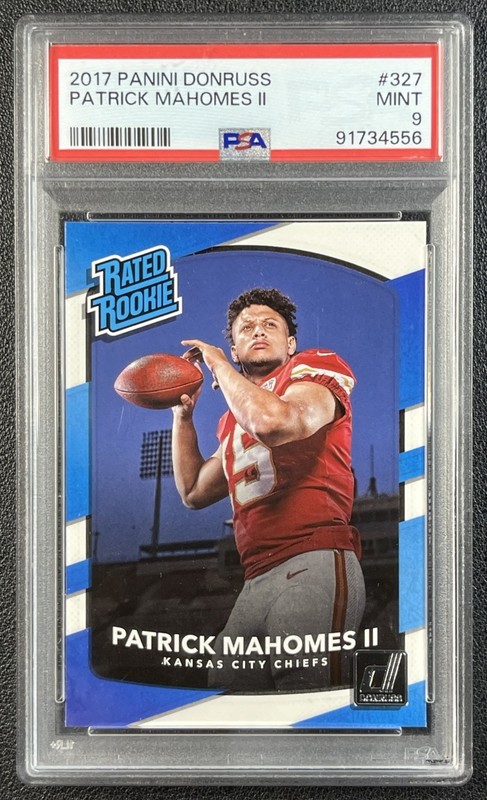 PATRICK MAHOMES II PSA 9 2017 PANINI DONRUSS #327 RATED ROOKIE RC CHIEFS 4556