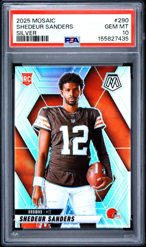 2025 Mosaic Shadeur Sanders PSA 10 Silver Refractor #290 Cleveland Browns RC