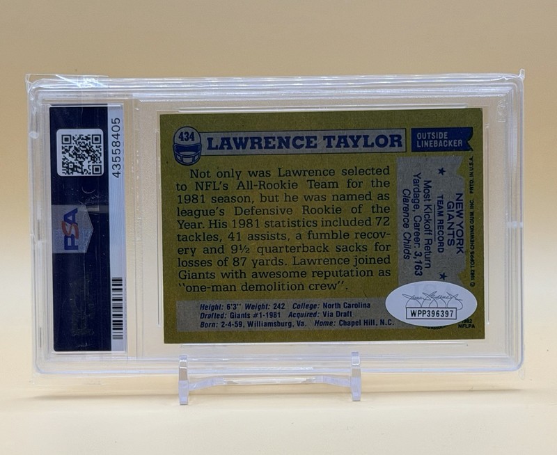 1982 topps lawrence taylor #434 RC PSA Graded Auto 10  view 2