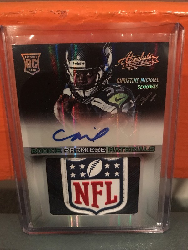2013 Panini Absolute Football Logoman & Auto Christine Michael #’d 1/1