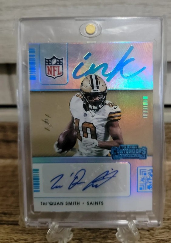 2021 Panini Contenders TRUE #1/1 NFL Ink Tre'Quan Smith AUTO Only 1.. Sealed view 2