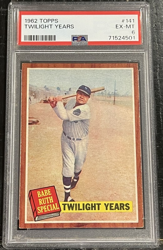 1962 Topps BABE RUTH Twilight Years PSA 6 EX-MT #141 Babe Ruth Special ~4501
