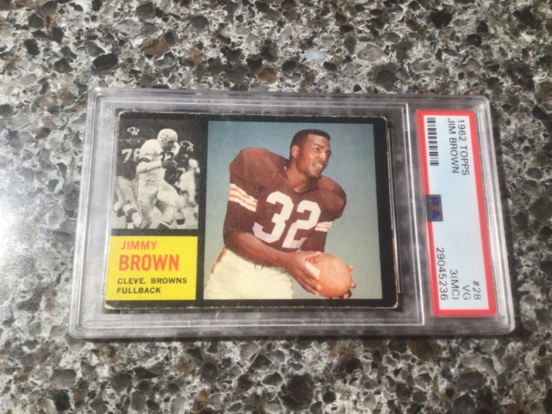 1962 Topps #28 Jim Brown / Jimmy Brown BROWNS HOF - PSA 3 (MC) VG