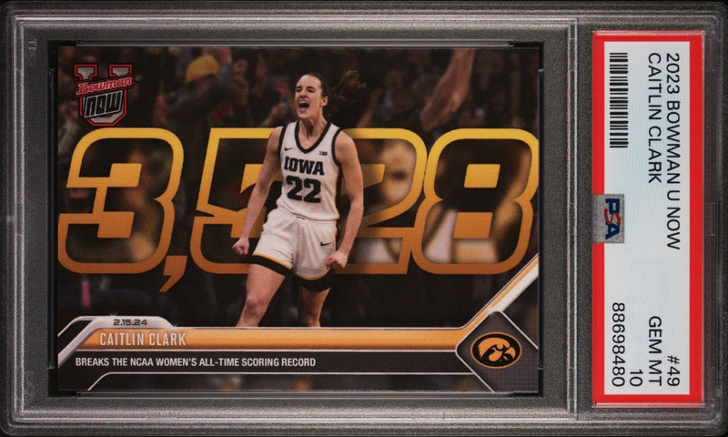 Caitlin Clark 2023 Bowman U Now #49 PSA 10 GEM MINT - Quantity