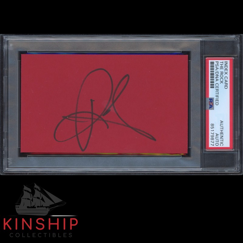 Dwayne Johnson The Rock signed 3x5 Index Card PSA DNA Slabbed Auto Actor C2736