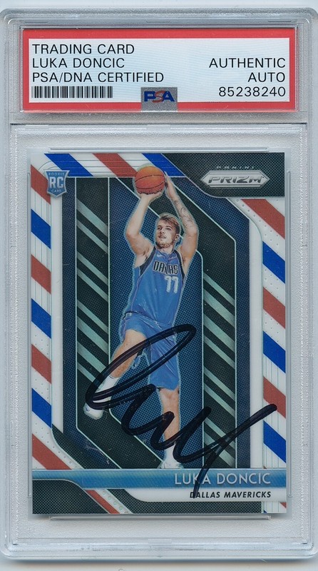 Luka Doncic 2018-19 Red White Blue Prizm #280 RC Rookie Signed Auto Psa/Dna Mavs