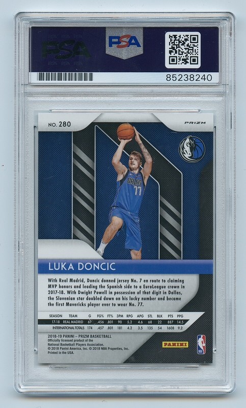 Luka Doncic 2018-19 Red White Blue Prizm #280 RC Rookie Signed Auto Psa/Dna Mavs view 2
