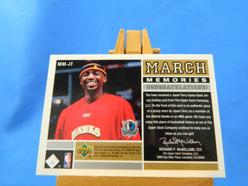 Jason Terry Upper Deck 2004 March Memories Game Used Jersey view 2