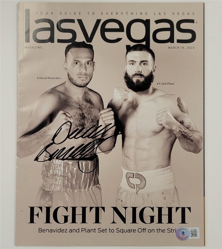 David Benavidez autograph signed Vegas Fight Night Magazine vs Plant Beckett BAS
