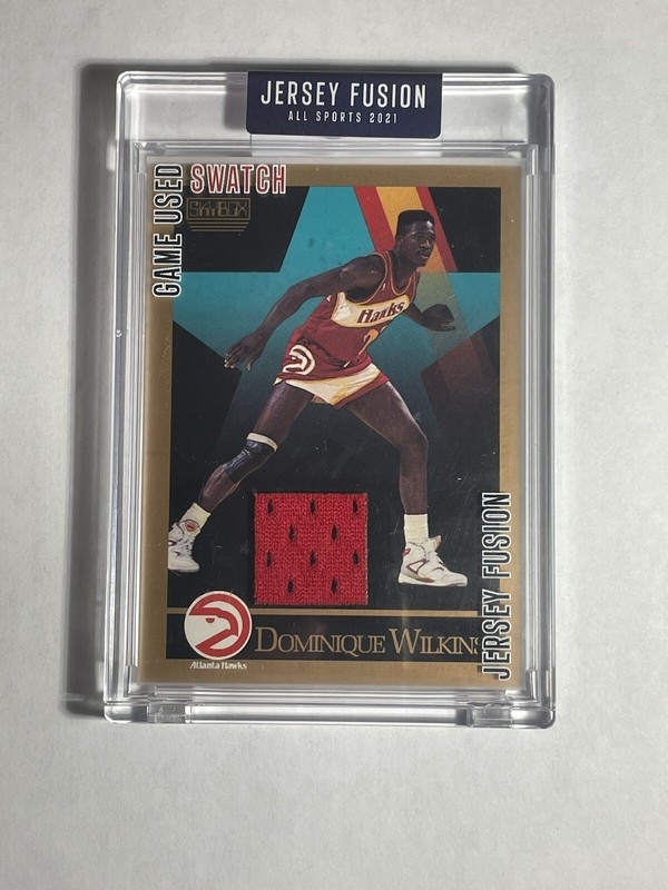 Dominique Wilkins 2021 Jersey Fusion Game Used Relic Card Atlanta Hawks