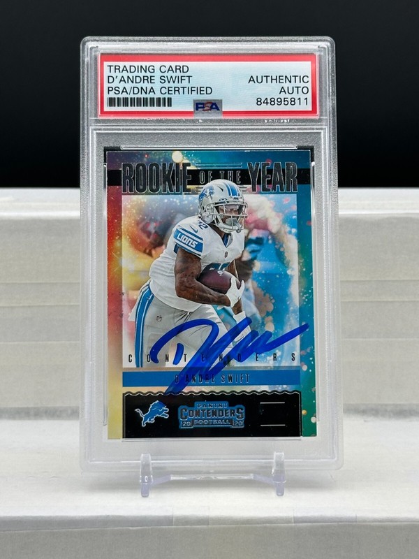 D'Andre Swift 2020 Panini Contenders #RY-DAS Rookie of the Year Auto PSA Cert.