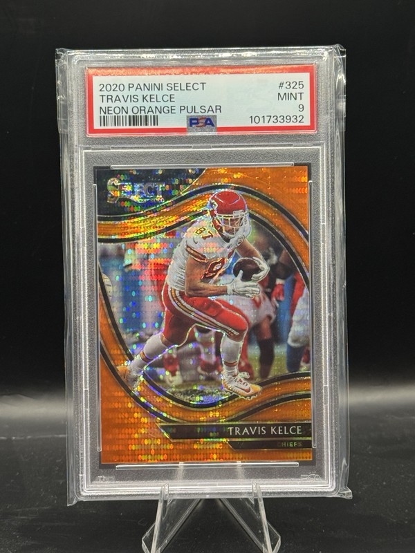 Panini Select Travis Kelce Orange Pulsar /7 PSA 9