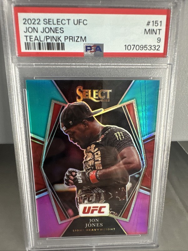 Jon Jones 2022 Select Teal/Pink 15/49 PSA- 9 UFC- S-92