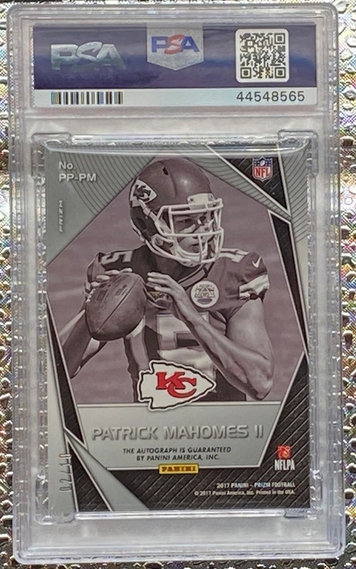 2017 Panini Prizm Patrick Mahomes Patented Penmanship /10 RC Auto PSA 10 POP 1! view 2