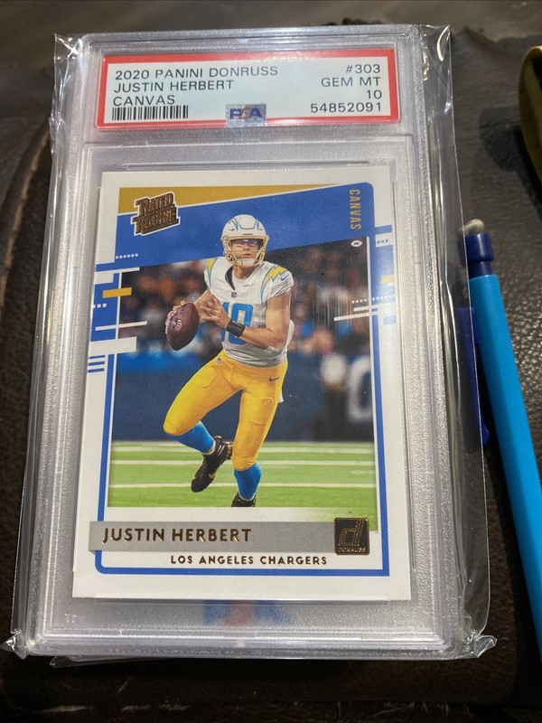 2020 Panini Donruss Justin Herbert #303 Canvas PSA 10