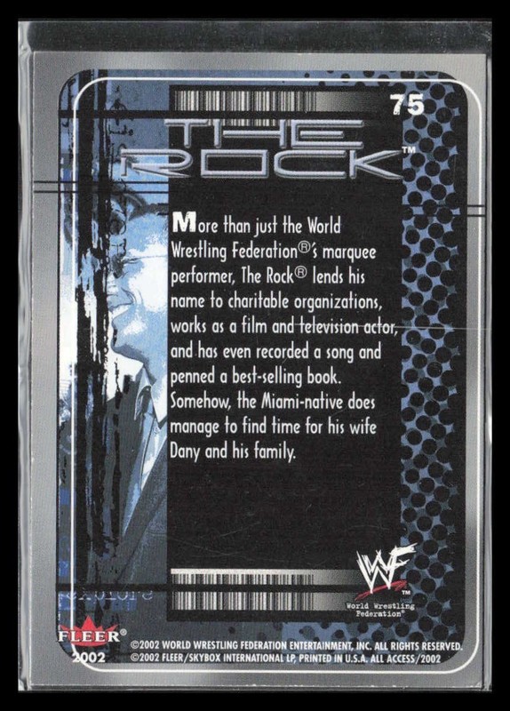 2002 Fleer WWF All Access Off the Mat Card #75 The Rock Dwayne Johnson view 2