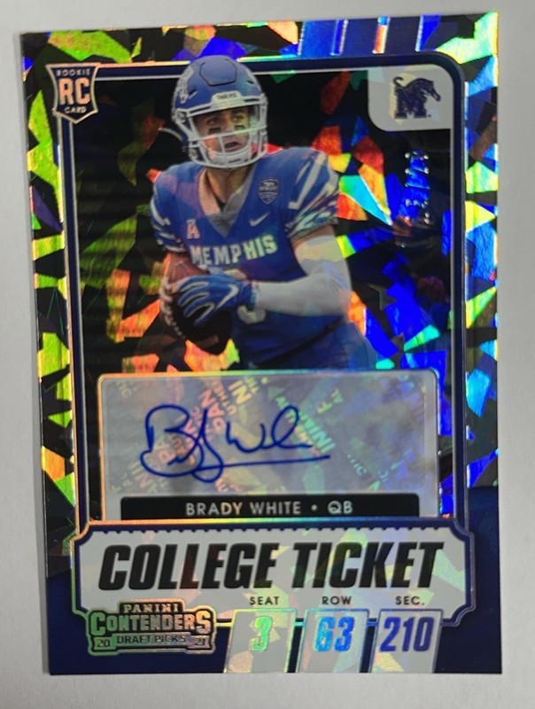 2021 Panini Contenders Draft Picks Ice Brady White Rookie Auto 15/23