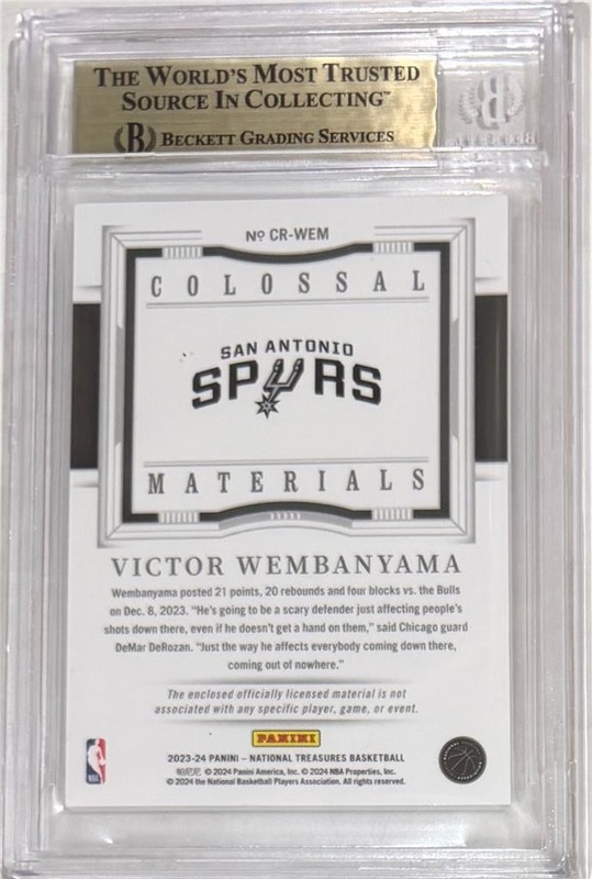 2023-24 Victor Wembanyama National Treasures Prime RC- BGS 9.5 Gem Mint... #5/25 view 2