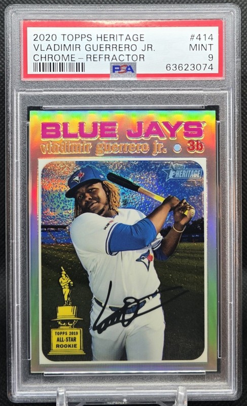 2020 Topps Heritage Chrome Rookie Cup Refractor /571 VLADIMIR GUERRERO JR PSA 9