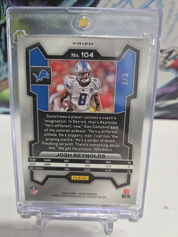🔥 2023 PANINI SILVER LOGOMAN REFRACTOR JOSH REYNOLDS /3 WHITE KNIGHT SSP view 2